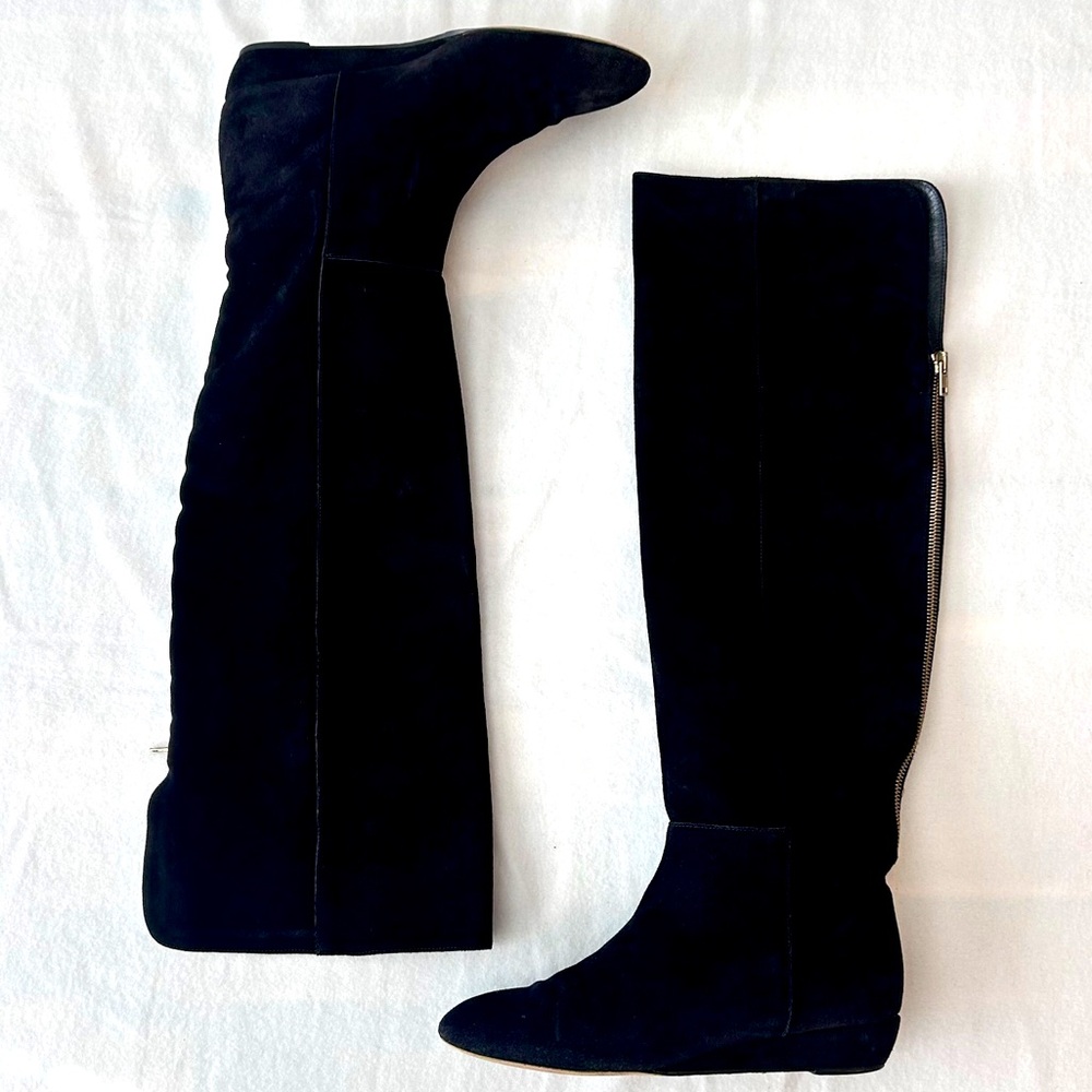 Loeffler Randall Suede Over the Knee Wedge Italian Boots Women's size 8